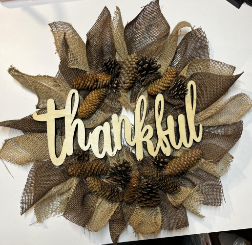 THANKFUL PINECONE WREATH